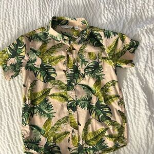 Janie and Jack boys palm poplin shirt size 8